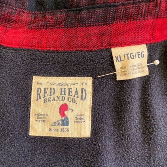 RedHead fleece-lined red & black plaid long sleeved jacket. Men’s size XL - Picture 11 of 13